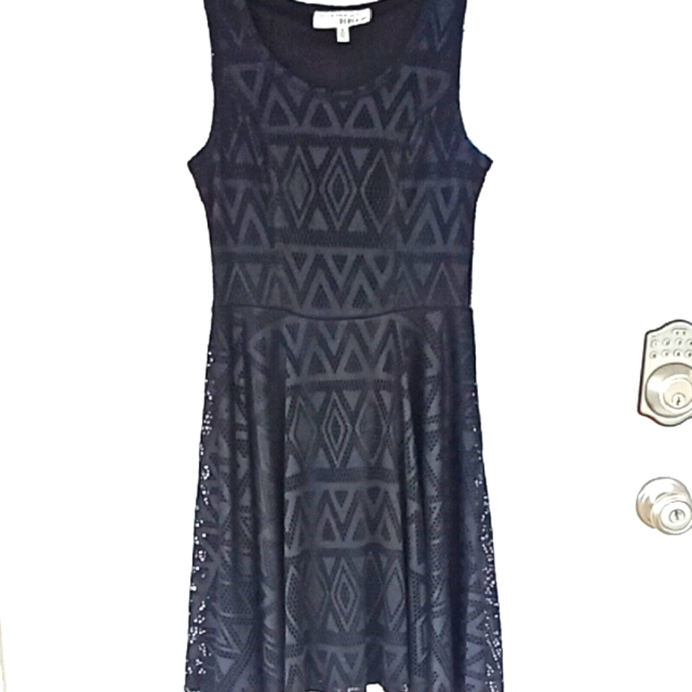 Derek Hart Black Skater Dress. Small